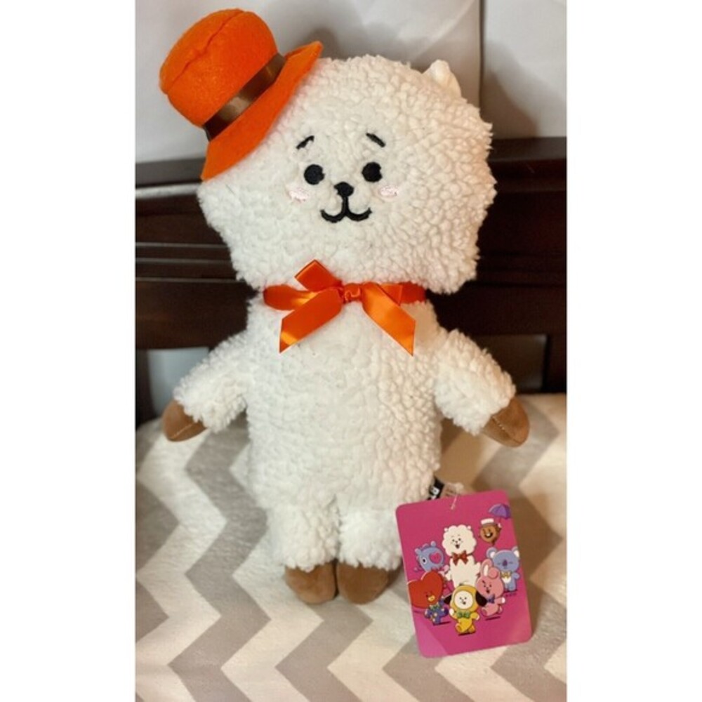 BT21 Friendly RJ 13 Inch Plush White Alpaca Orange Top Hat Stuffed Line Friends